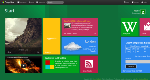 Html5 Omar Al Zabir Blog Droptiles Metro Style Live Tiles Enabled Web 2 0 Dashboard